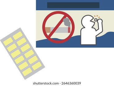 Material de imagem de anti-tabagismo ajuda goma e pílulas