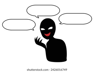 Image material of a bad person who talks suspiciously