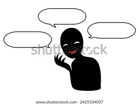 Image material of a bad person who talks suspiciously