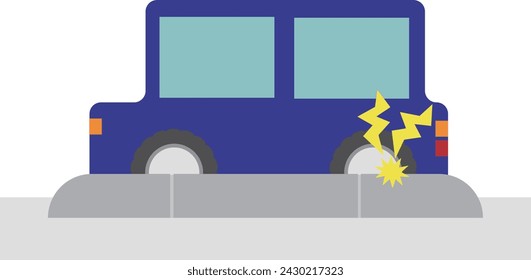 Image material of a car tire scraped against a curb