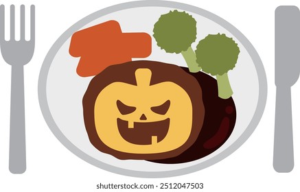 Image material of delicious Halloween hamburger