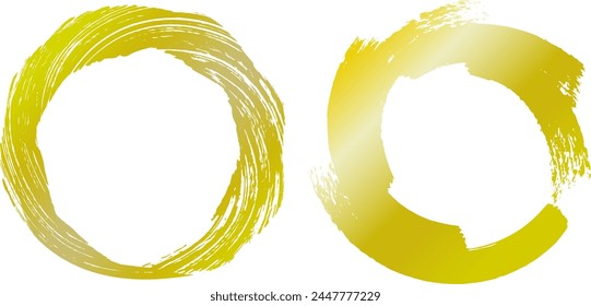 Image material like a wreath of gold circles painted with a brush.