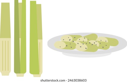 Image material of makomodake and stir-fry
