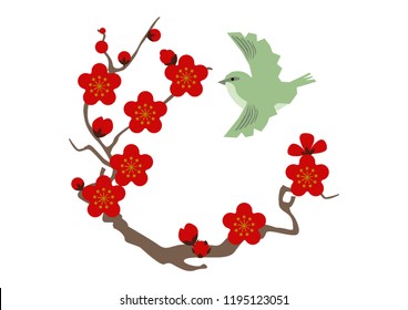 梅とウグイス のイラスト素材 画像 ベクター画像 Shutterstock