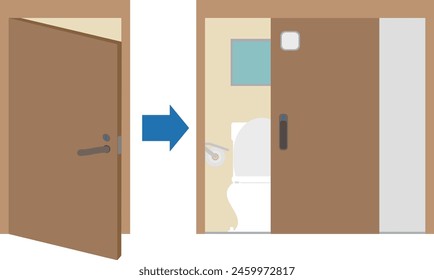 Image material of replacing the toilet door with a sliding door