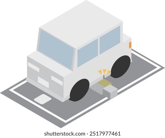 Image material showing damaged aero parts in an isometric flap parking lot
