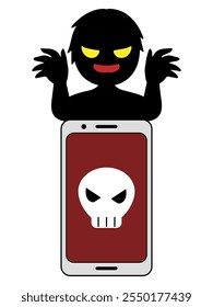 Image material of a smartphone and a villain