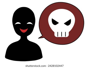 Image material telling a dangerous story about a villain and a skull mark