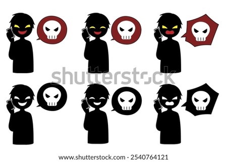 Image material telling a dangerous story about a villain and a skull mark