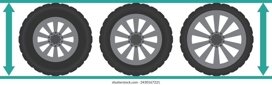 Image material of tire inch up