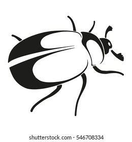 Image May beetle silhouette in black on a white background