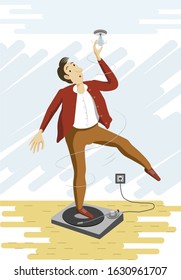 
Image with meaning - a businessman who is trying to do everything himself.