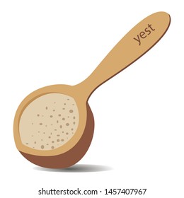 image of measuring spoon with a loose beige color, it is assumed that it is dry yeast