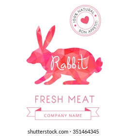 Image meat symbol rabbit silhouettes of animal for design menus, recipes and packages product. Vector Illustration.