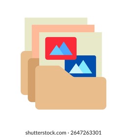Bild Medien Mini-Illustration flach Farbe Symbol, für Journalisten, Rundfunk, Nachrichten und Medien UI, UX-Kit, App und Web-Entwicklung, digital oder Print.