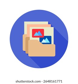 Image Media mini illustration rounded flat color icon, use for journalist, broadcasting, news and media UI, UX kit, app and web development, digital or print.