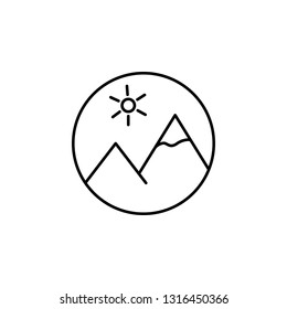 image media mountains outline icon. Signs and symbols can be used for web, logo, mobile app, UI, UX