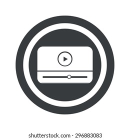 Image of mediaplayer window in circle, on black circle, isolated on white