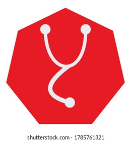 image of a medical instrument logo to check the heartbeat against a white background