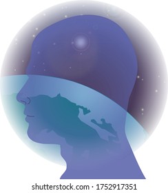 Image of meditation connected to the universe