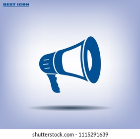 Image of a megaphone, speaker, loudspeaker, vector icon.