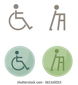 Imagen de iconos masculinos de discapacidad.