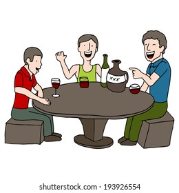 An image of men playing a drinking game.