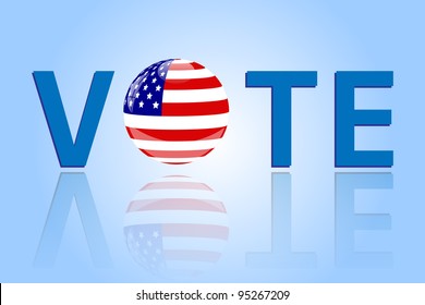 Image of the message "Vote" with a USA flag orb.