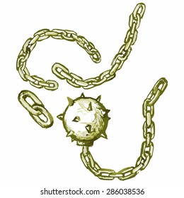 Image of metal chains and shackles. Equipment failure