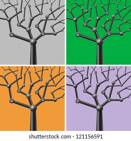 image of metal mechanical trees