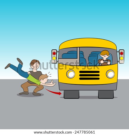 An image of the metaphor of being thrown under the bus. Metaphor for a betrayal.