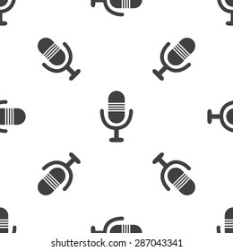 Image of microphone, repeated on white background