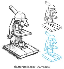 An image microscope sketch   line art 