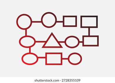 La Imagen es una ilustración conceptual minimalista que presenta varias Formas geométricas, círculos, rectángulos y un triángulo, conectadas por líneas rectas.