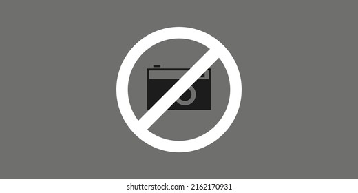 Image Missing, Banned or Not Available, Broken Link - Grey Pictogram with Retro Style Camera for Web Design - Editable Vector Format Included