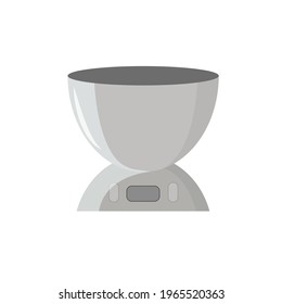 Image of modern kitchen scales on isolated white background