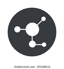 Image of molecule in black circle, isolated on white