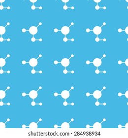 Image of molecule, repeated in straight lines on blue background