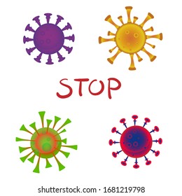 
Bild eines Moleküls des Virus. Coronovirus stoppt!