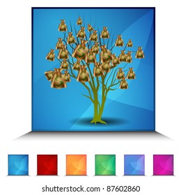 Ein Bild eines Geldbeutel-Baum-Mosaik-Kristall-Taste Set.