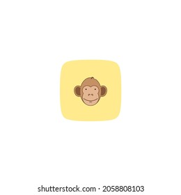 Image of a monkey animal head.
Vector illustration.
