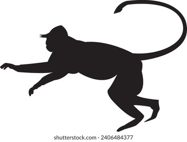 IMAGE OF A MONKEY SILHOUETTE WHICH IS JUMPING