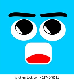 image of a monster with a face with an expression looking up and yawning, perfect for avatars and chat symbols
