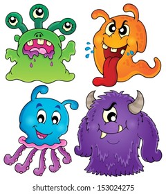 Image with monster theme 1 - eps10 vector illustration.