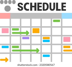 Imagen de un calendario mensual con horario