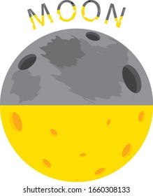 La imagen de la luna medio hecha de queso. 