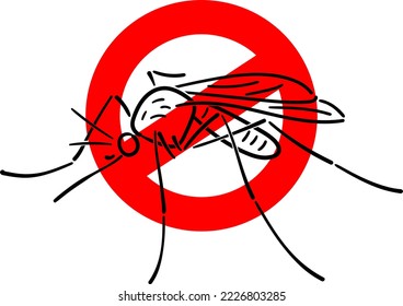 image of a mosquito under a red prohibition sign