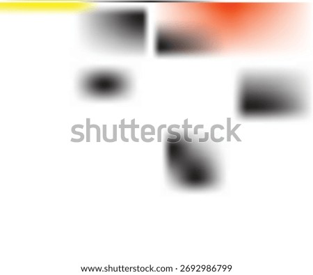 The image is mostly white, suggesting a clean or abstract background. It contains several dark, blurred, gradient, or shadowed square-like shapes floating on the white space. There are minimal hints