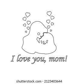 image of mother with daughter, mother's day, love for each other, vector illustration