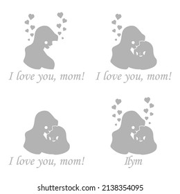image of mother with daughter, mother's day, love for each other, vector illustration